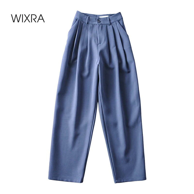 

Wixra женские свободные офисные женские туфли брюки для девочек повседневные широкие шаровары; Сезон весна-лето; Застежка на пуговицах, однот...