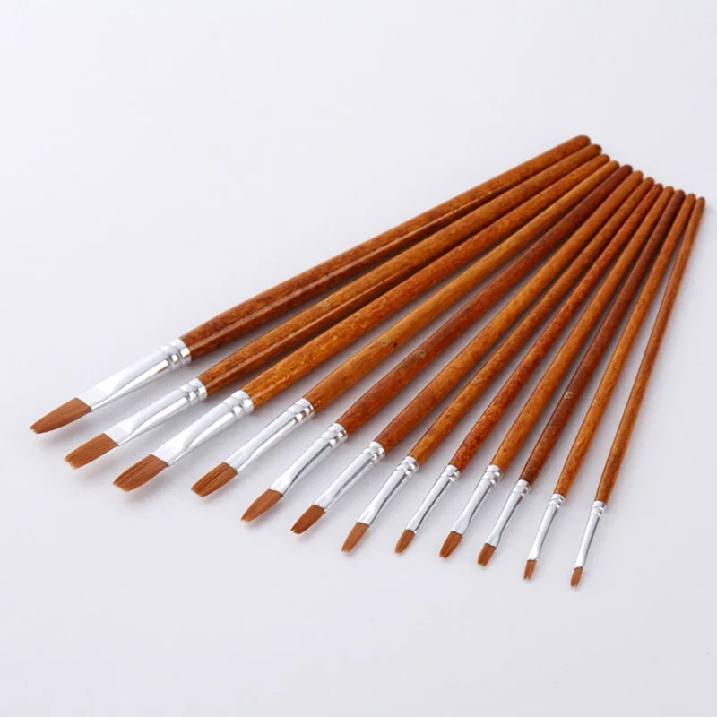 

12Pcs/Set Oil Painting Brushes Patchwork Color Multi-function Portable Drawing Art Supplies Wooden Handle Artist Paint Brush