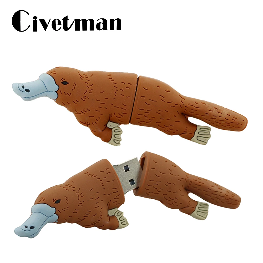 Флеш накопитель Platypus Duckbill 256 ГБ USB флеш 128 2 0 мультфильм 4 8 16 32 64 флешка карта памяти