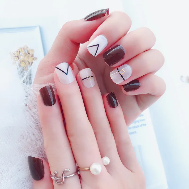 1 упаковка из 500 штук Короткие накладные ногти в квадрате овальные