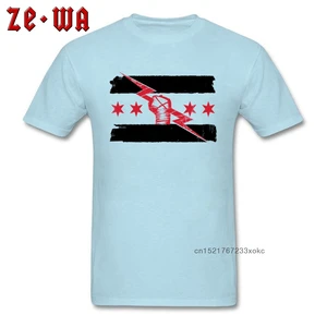 Футболка мужская хлопковая в стиле панк, с круглым вырезом