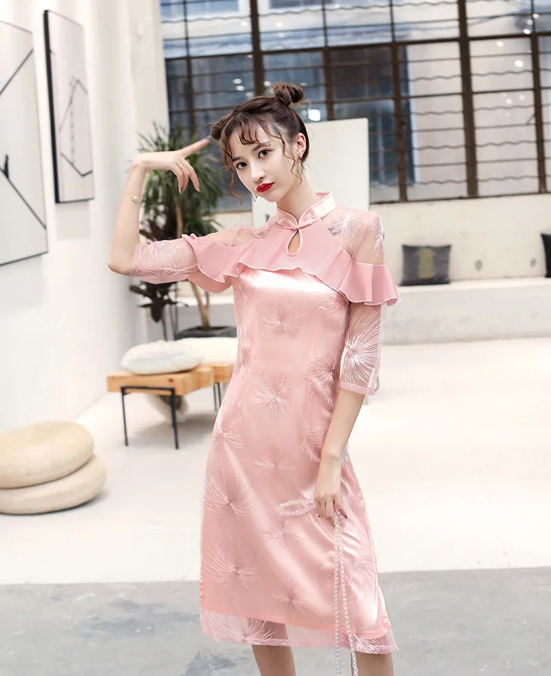 Женское кружевное платье Ципао для свадебной вечеринки 2019 | Тематическая одежда