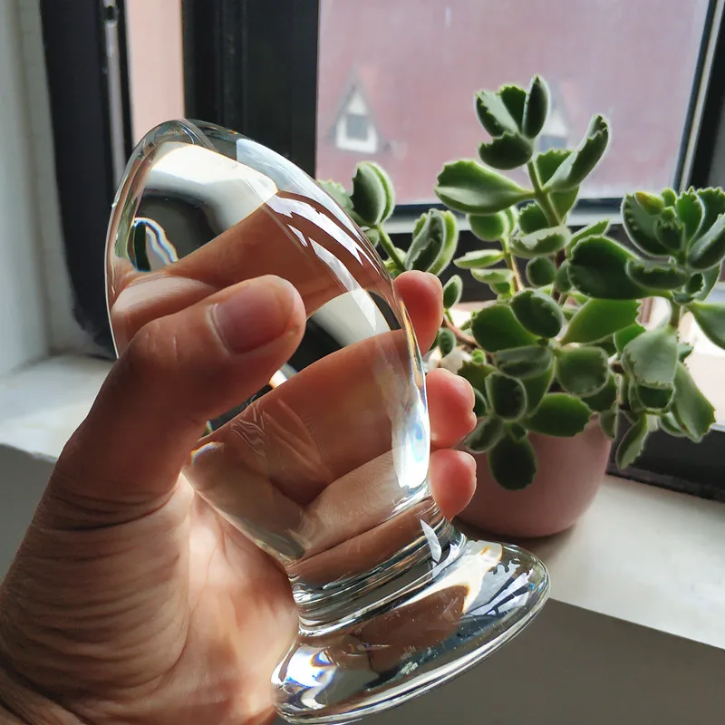 Большая Анальная пробка супер прозрачная со стеклом огромный анальный секс