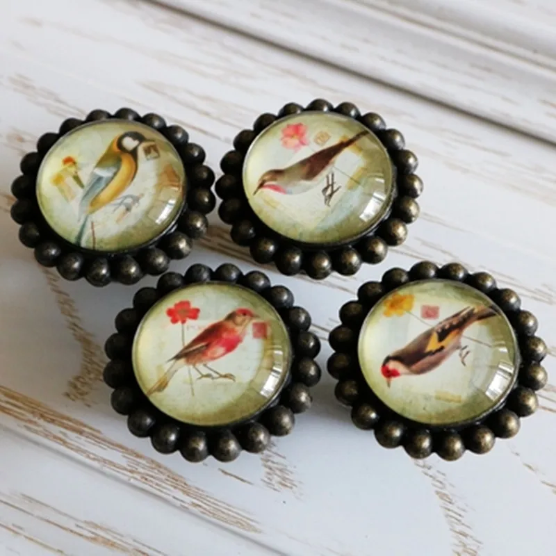 Две птицы-ручки для ящиков винтажные дверная ручка шкафа &quotсделай сам&quot