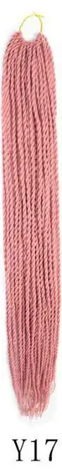 Qphair Ombre Сенегальские вьющиеся волосы крючком косы 24 дюйма 30 корней/упаковка синтетические плетеные волосы для женщин черные кроличьи волосы - Цвет: y17