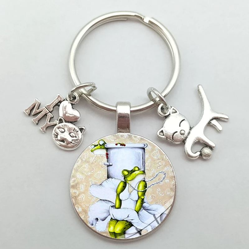 Милая мультяшная лягушка на унитаз стеклянная брошь из кабошона интересная