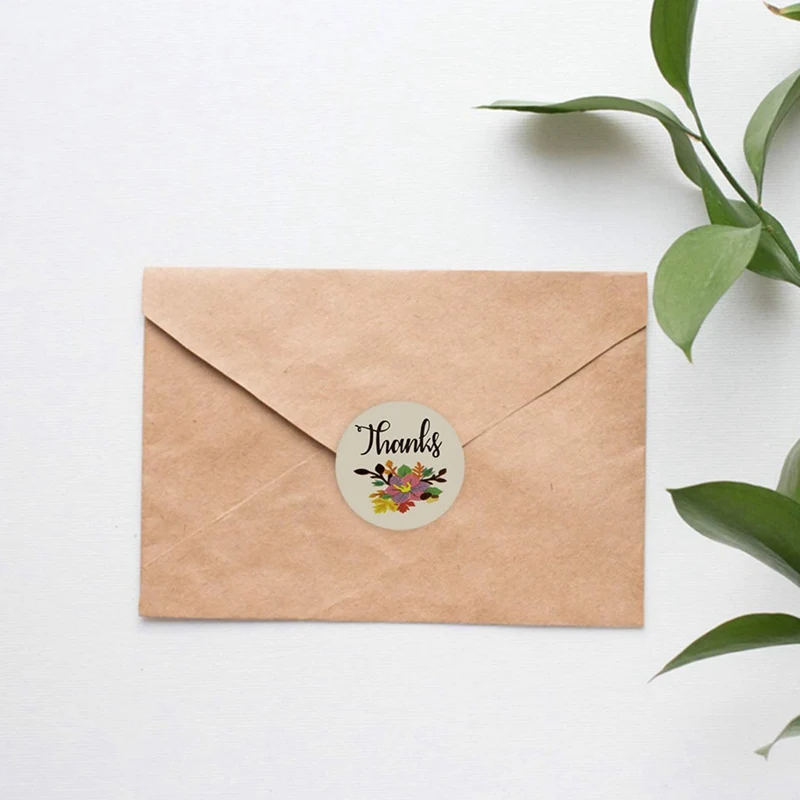 

500pcs Flower Thank YOU Stickers Envelope Label Sticker Sealing Labels Gift Box Decorative Stickers Scrapbooking