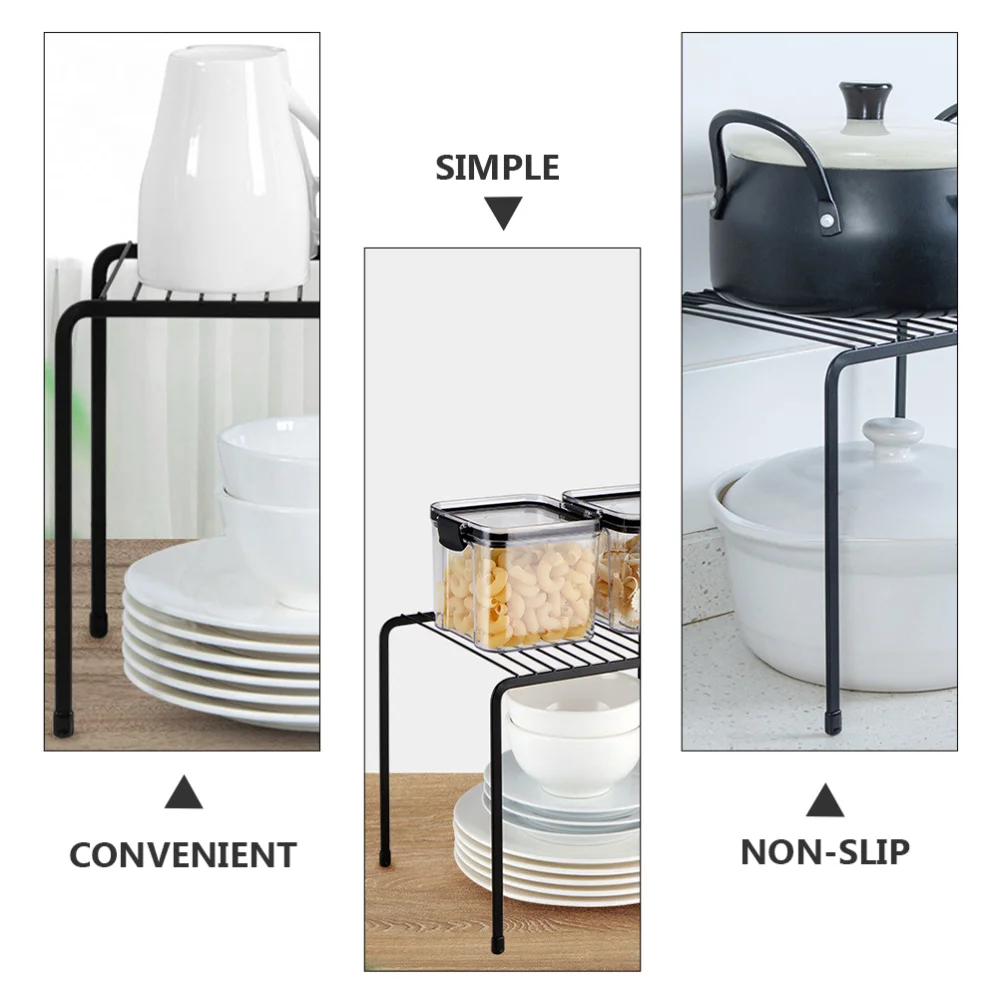 

1Pc Iron Storage Shelf Household Wire Rack Desktop Storage Rack Table Organizer