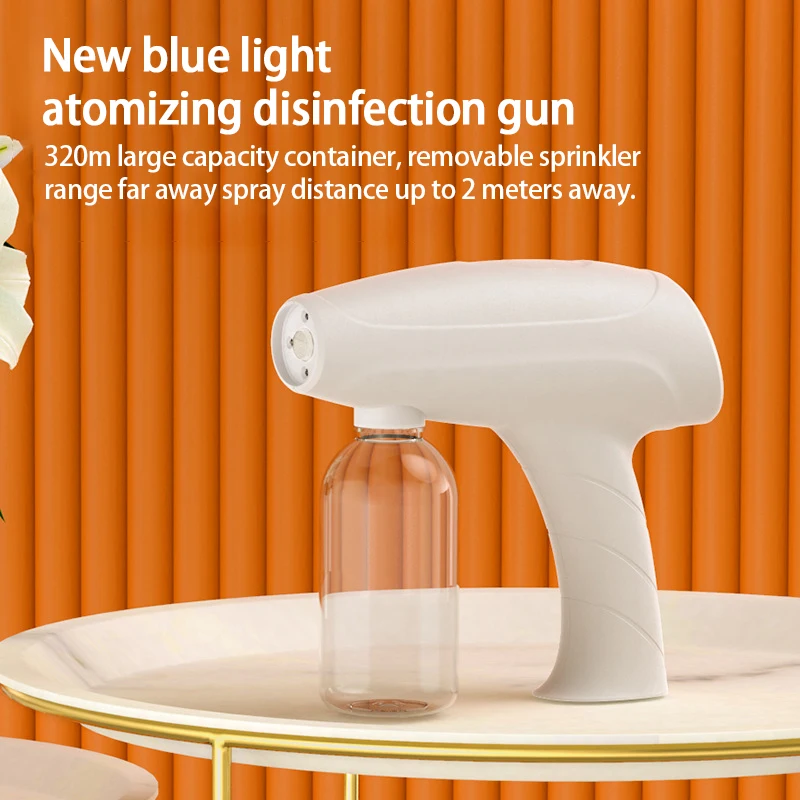 

Portable Nano Mist Sprayer Alcochol Santitizer Machine Handheld Blue Light Nano Spray Gun Portable Electric Atomizing Sprayer