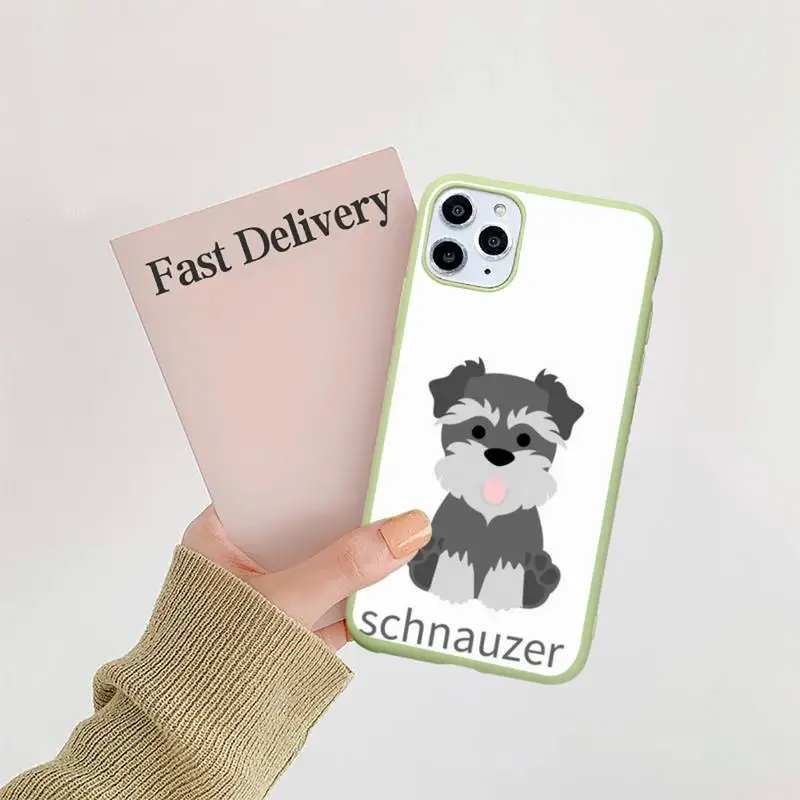 

Lovely Dogs Schnauzer cute animal Phone Case Candy Color for iPhone 11 12 mini pro XS MAX 8 7 6 6S Plus X 5S SE 2020 XR