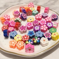 40pcslot 10mm mixed colors flower shape clay spacer beads polymer clay beads for jewelry making diy handmade accessories