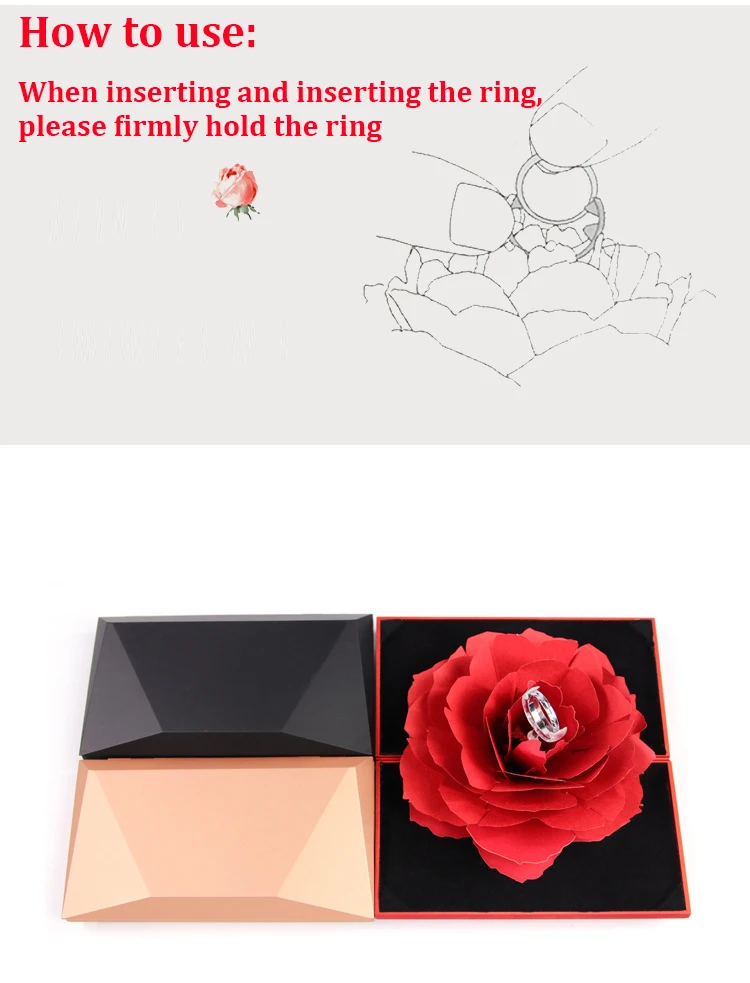 Складная коробка с розами для женщин 2019 креативный бумажный чехол хранения
