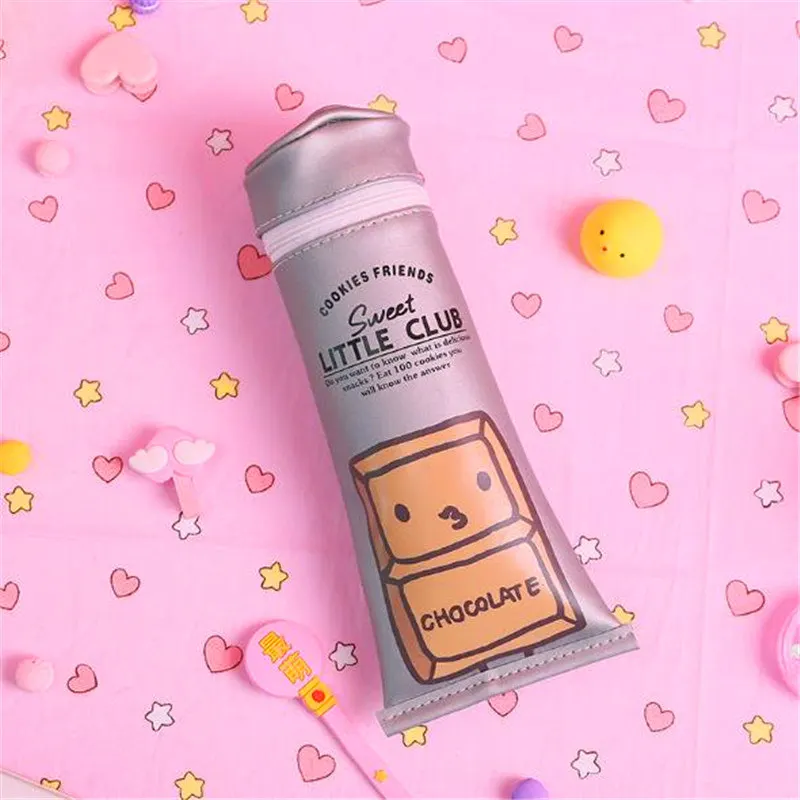 Chocolate 1 шт. креативная трехмерная зубная паста пенал большой емкости карандаш «кавай» сумка для хранения канцелярские принадлежности для студентов - Цвет: Chocolate