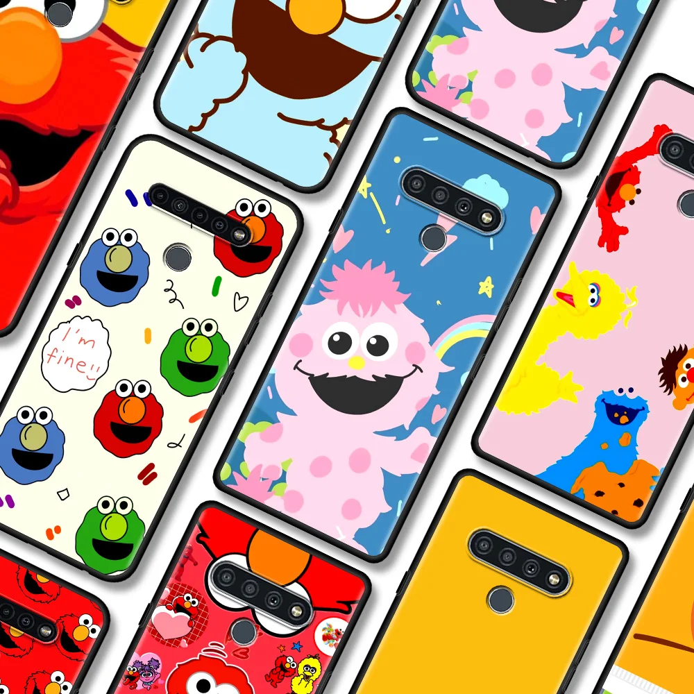 

Black Case For LG K92 K71 K61 K52 K50s K42 K41 K40 s G8 G7 Thinq G6 Soft Silicone Fundas Smartphone Coque Sesame Street