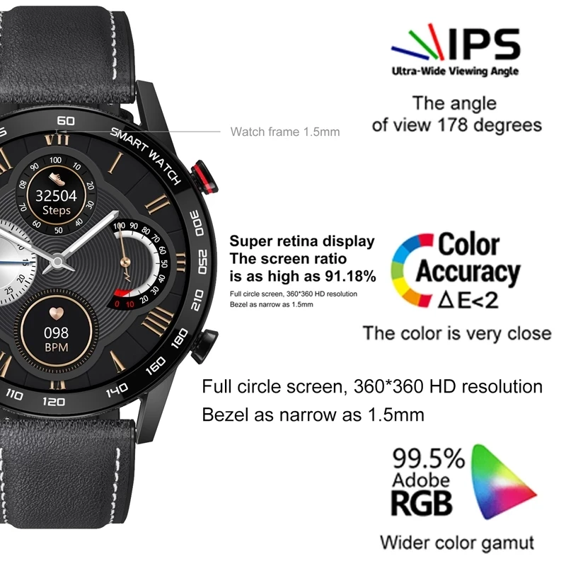 DT95 Smart Watch IP68 Waterproof Bluetooth Call 360*360 ECG PPG Heart Rate Monitor PK L16 L19 L13 Business Smartwatch Men | Электроника