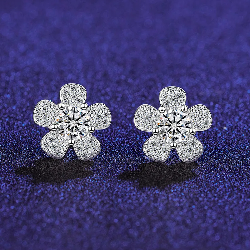 

Серьги для женщин серебро 925 цветок серьга с муассанитом ювелирные изделия в стиле ретро ювелирные изделия в наборе, милые дизайнерские сер...