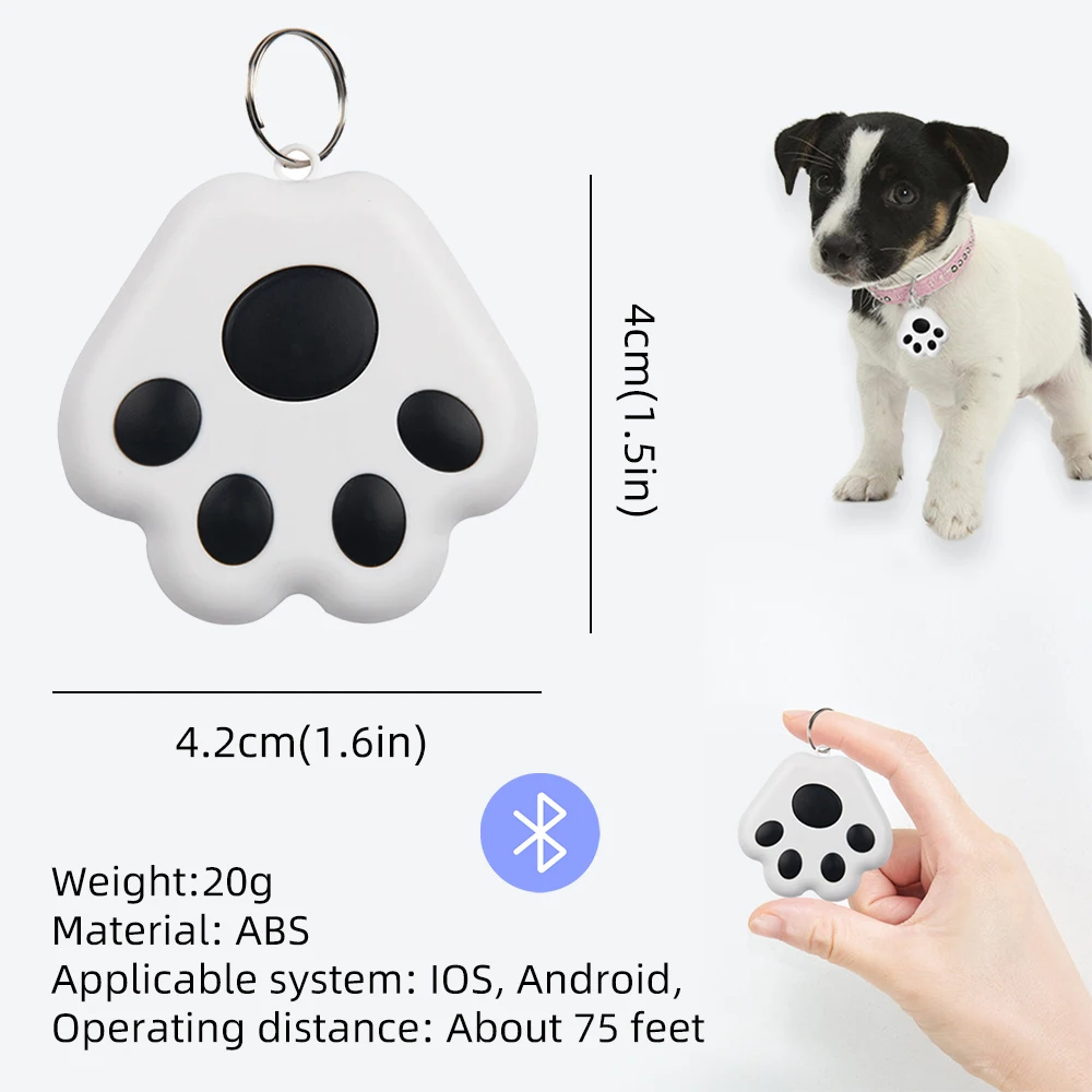 

Pet Smart GPS Tracker Mini Anti-Lost Waterproof Bluetooth Locator Tracer For Pet Dog Cat Kids Car Wallet Key Pets Paw Pandent