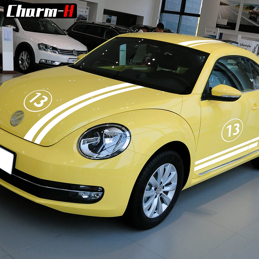 Виниловая наклейка для Volkswagen Beetle набор стильных стикеров на крышу с двойными