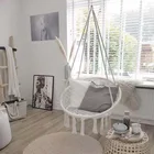 Скандинавская хлопковая веревка, подвесное кресло-гамак, ручной вязки, для дома, уличные детские качели, кровать, для взрослых, ZM1031