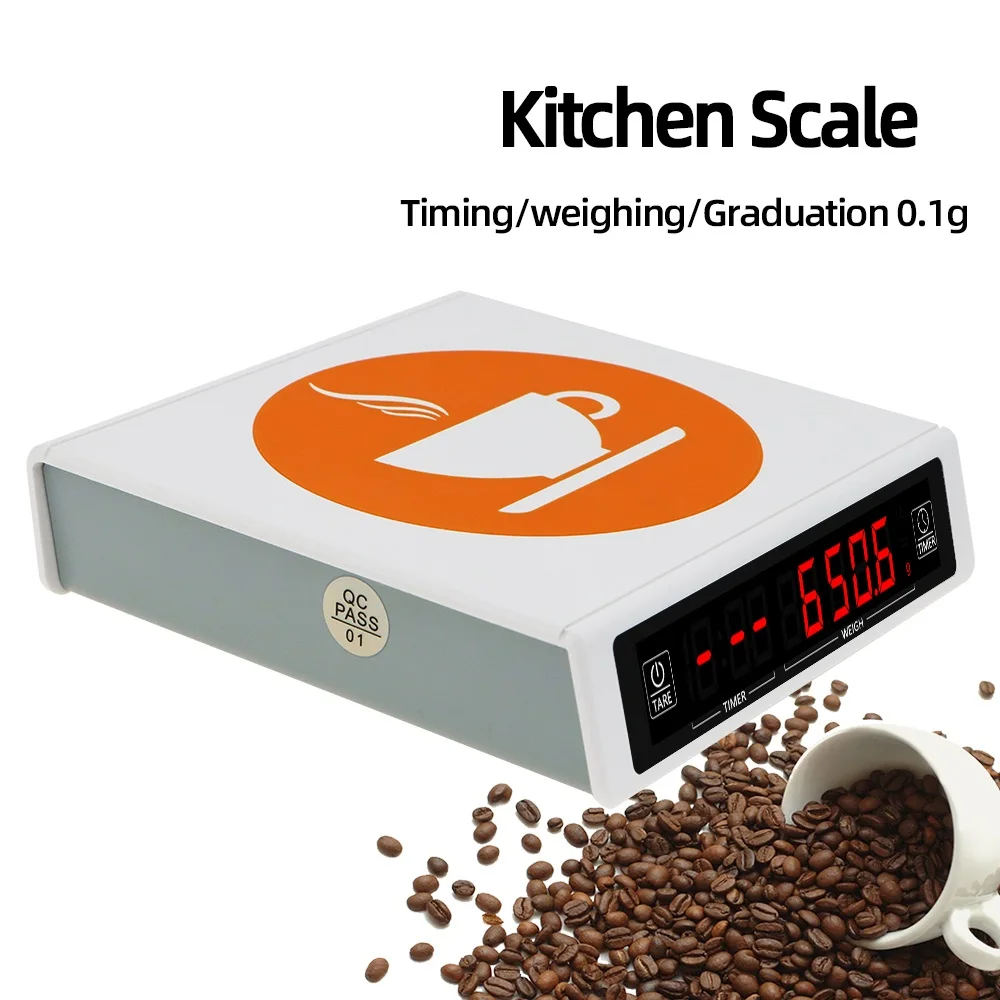 Balança de Café por Gotejamento 3kg 0.1g Display Lcd Temporizador Pesagem de Comida Cozinha Caixa Portátil Balanças de pesagem