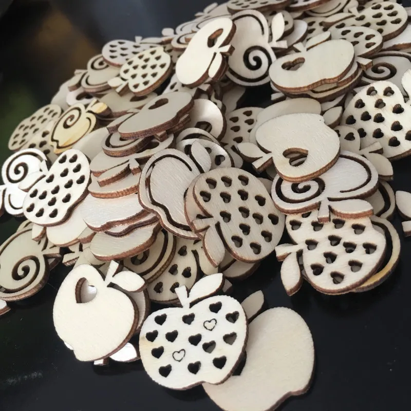 25 шт. деревянные вырезы яблока для творчества | Дом и сад