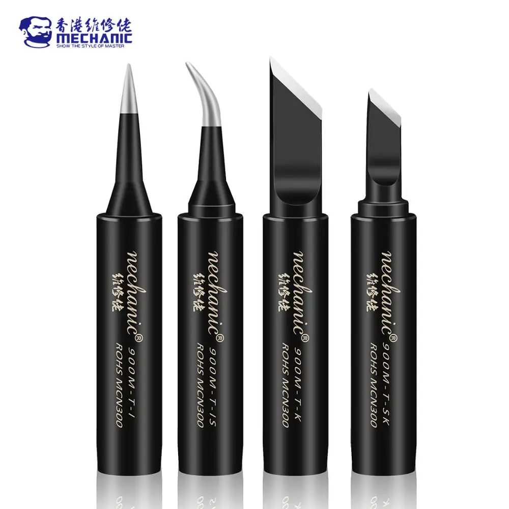 

MECHANIC original 4 pcs 900M-T anti-static pure copper electric soldering iron soldering iron head welding head BGA solder repai