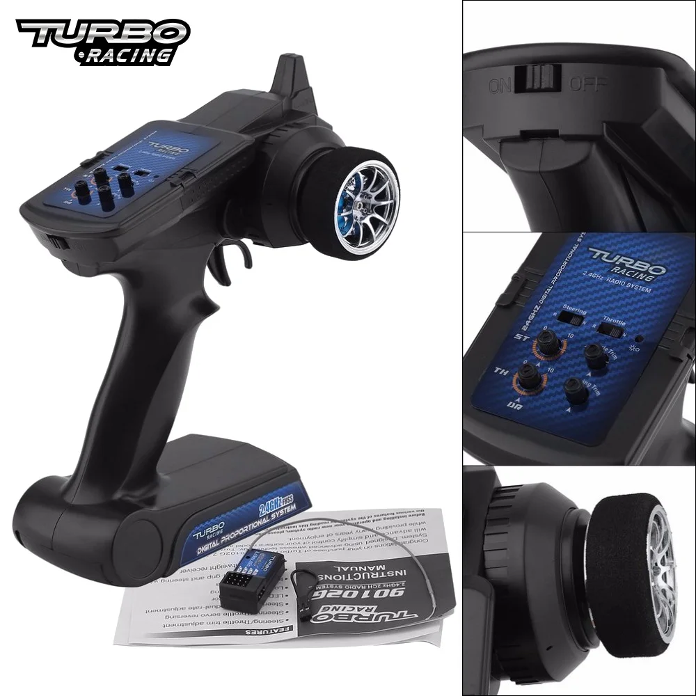 Радиосистема Turbo Racing 90102G 2 4 ГГц 2CH передатчик пульт дистанционного управления и