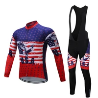 men jersey set cycling spring autumnsport uniform long sleeves clothing mtb bicycle clothes tight jacket bib trousers kit 2021