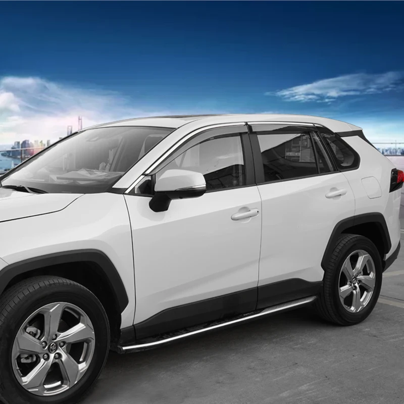 

For Toyota 2020 5th generation RAV4 black trim clip window sun visor rain shield