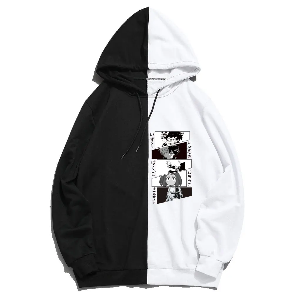 

Толстовка с принтом My Hero моя геройская Академия Boku без героев академия, двухцветные толстовки, пуловер, свитшот, тонкая одежда в стиле Харад...