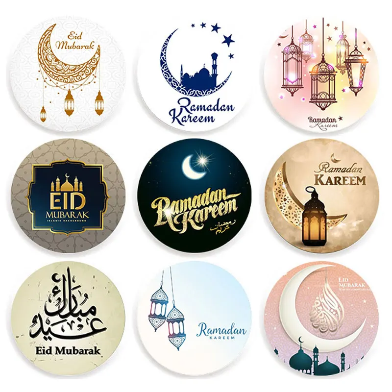 

24/48pcs Ramadan EID Mubarak Paper Sticker Islamic Muslim Eid Al-fitr Party Decoration Supplies Gift Lable Seal Sticker