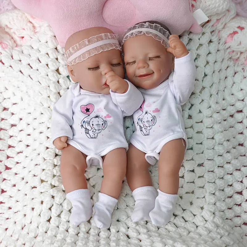 

RSG 12 Inch Bebe Reborn Doll 30cm simulation Twin A Soft Full Vinyl Silicone Body Lifelike Baby Doll Gift Toy for Children