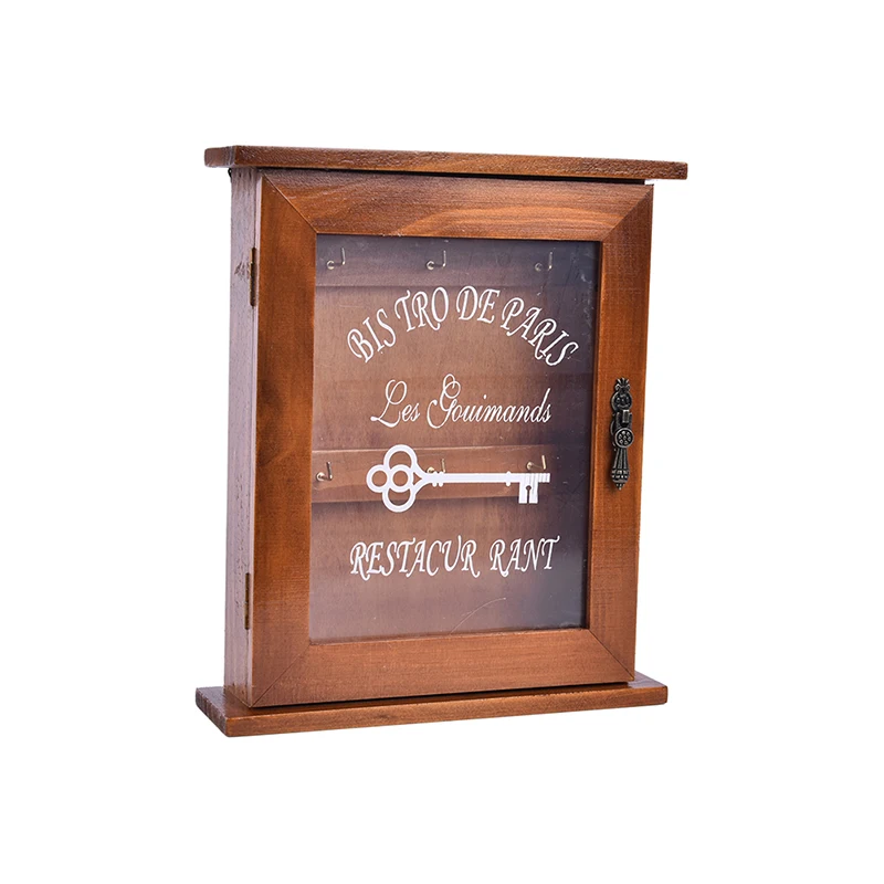 Деревянная ключница в европейском стиле с 6 крючками настенная ручной работы