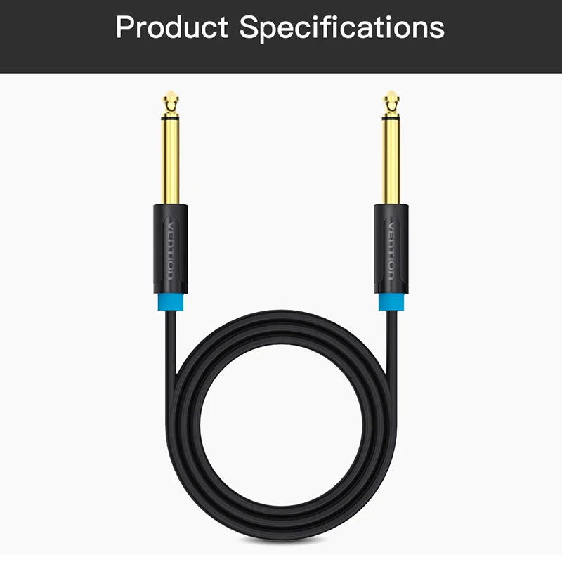 Vention Aux Guitar Cable 6.5 Jack 6.5mm to Audio 6.35mm for Stereo Mixer Amplifier Speaker cable | Электроника