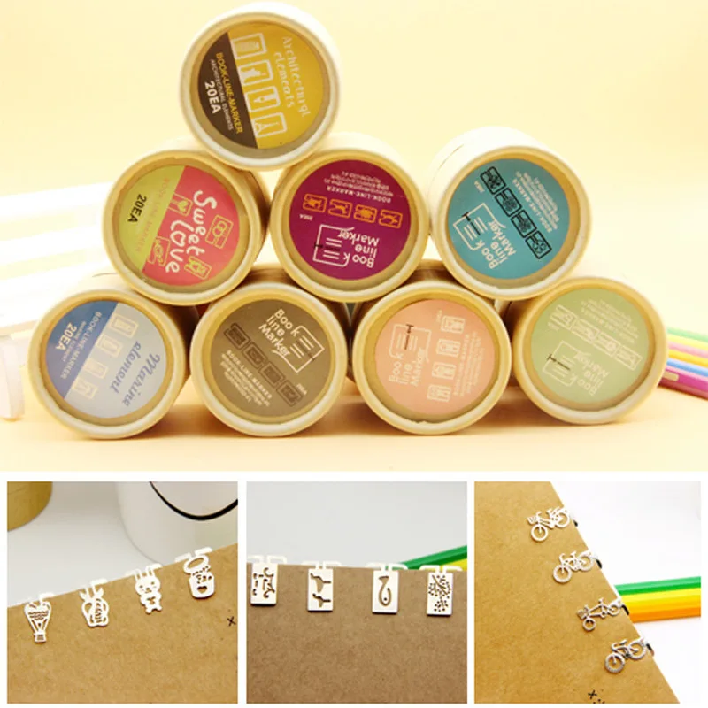 20 шт./лот мини металлические закладки зажимы милые Мультяшные животные покрытые