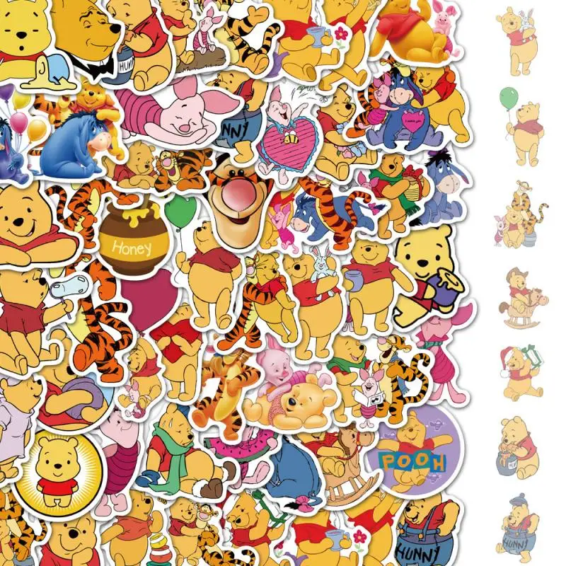 

10/50Pcs Disney Winnie The Pooh Stickers Graffiti Kids Toy Without Leaving Glue Skateboard Phone Laptop Luggage Sticker Decals