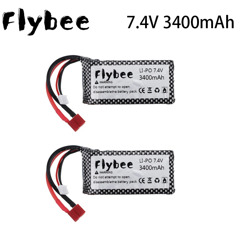 2 шт./компл. 7 4 v 3400mah Lipo батарея для Wltoys 12428 12423 RC четыре колеса автомобили Feiyue 03 Q39