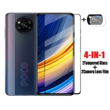 Full Glue Screen Protector For Poco X3 NFC Glass For Xiaomi Poco X3 NFC M4 M3 Pro Glass Protective Lens Film For Poco X3 Pro
