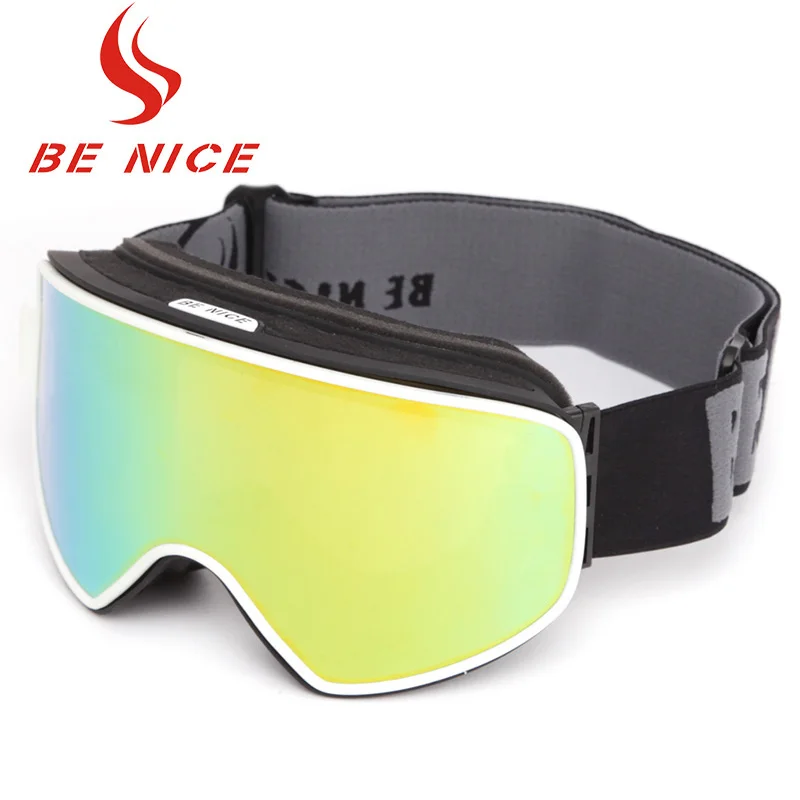 

BE NICE ski goggles double layer UV anti-fog big ski mask goggles ski men and women snowboard goggles replace lenses and strap