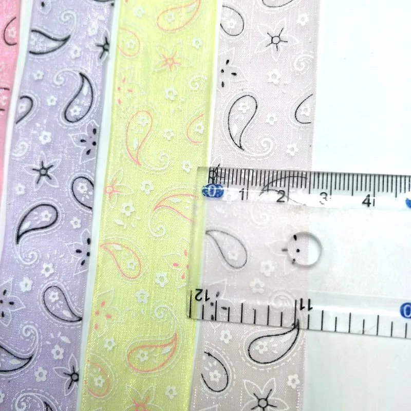 HL 5 м/20 м "(25 мм) печатная лента из органзы DIY украшения для свадебного фестиваля изготовление бантов Швейные аксессуары