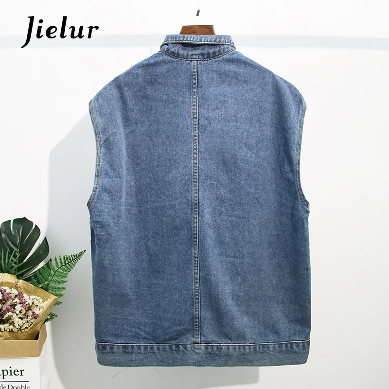 2020 новый осенний джинсовый жилет средней длины с большими карманами женский