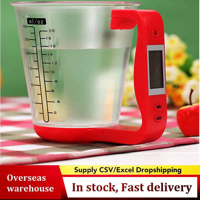 

Measuring Cup Kitchen Scales Digital Beaker Libra Electronic Tool Scale with LCD Display Temperature