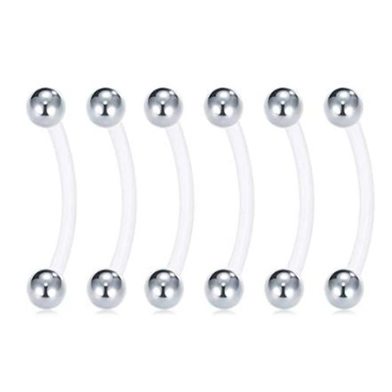 JFORYOU 18 мм беременность материнство гибкие Bioplast Длинные Кольца для пупка 14 г 11/16