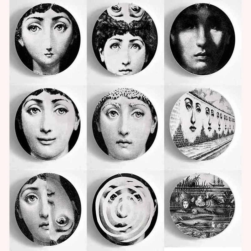 

6/7/8 Inch Home Decoration T&V Wall Plate Ceramic Plate Illustration Wall Hanging Plate Theme and Variation Dinnerware Art Craft
