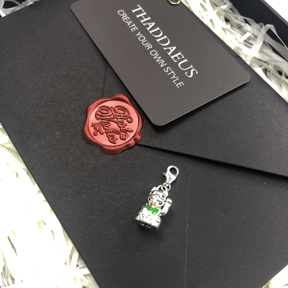 Женский браслет из серебра 925 пробы с подвеской Кот удачи | Украшения и аксессуары