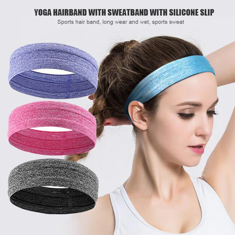 Лента для волос при занятиях йогой спортивный эластичный силиконовый