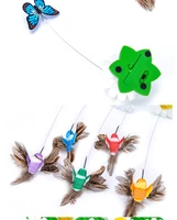 10pcs interactive cat toy automatic rotating flying butterfly electric hummingbird flying rotating butterfly random color