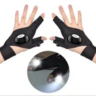 Перчатка без пальцев со светодиодным фонариком, уличные рыболовные перчатки для телефона, для ночного бега, рыбалки, кемпинга, походов в темноте, мужские подарки