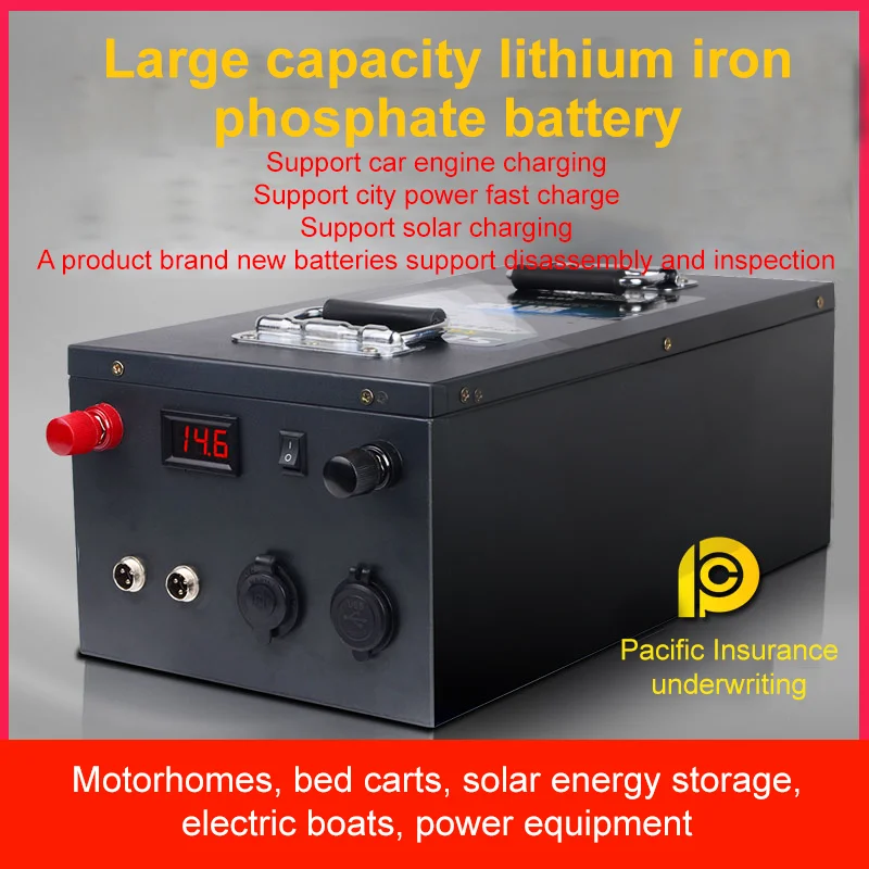 

LiFePo4 12V 100AH 200AH 300AH 400AH 500AH 600AH Large Capacity Battery RV Power Supply Batteries Pack