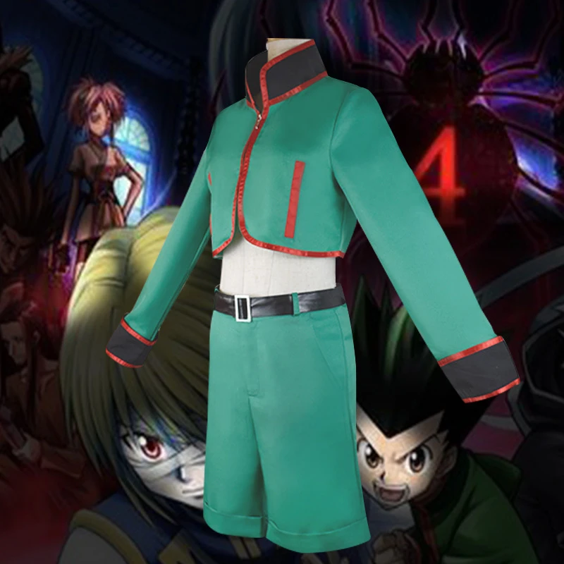 Anime Hunter X Gon Freecss Cosplay Costumes Top + pants belt Full Set for Party Customized Halloween Suit Adult | Тематическая